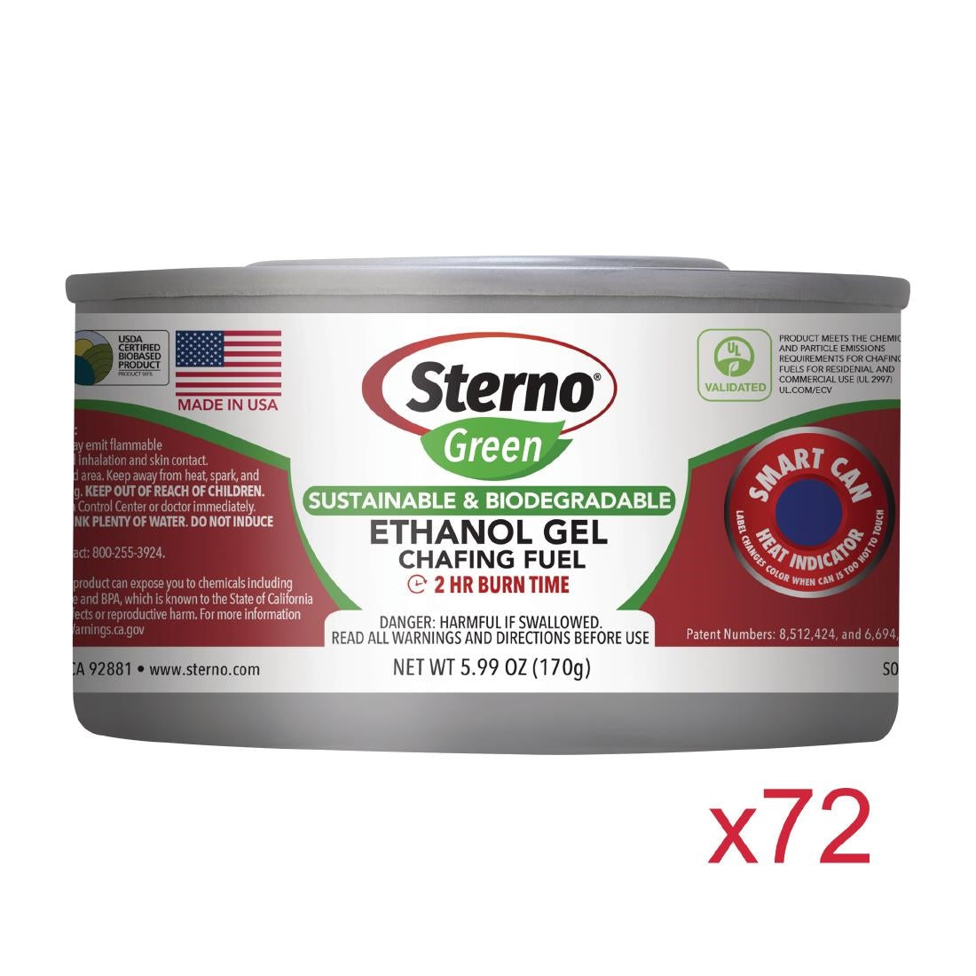 Sterno Green Ethanol Gel Chafing Fuel 2 Hour (Pack of 72)