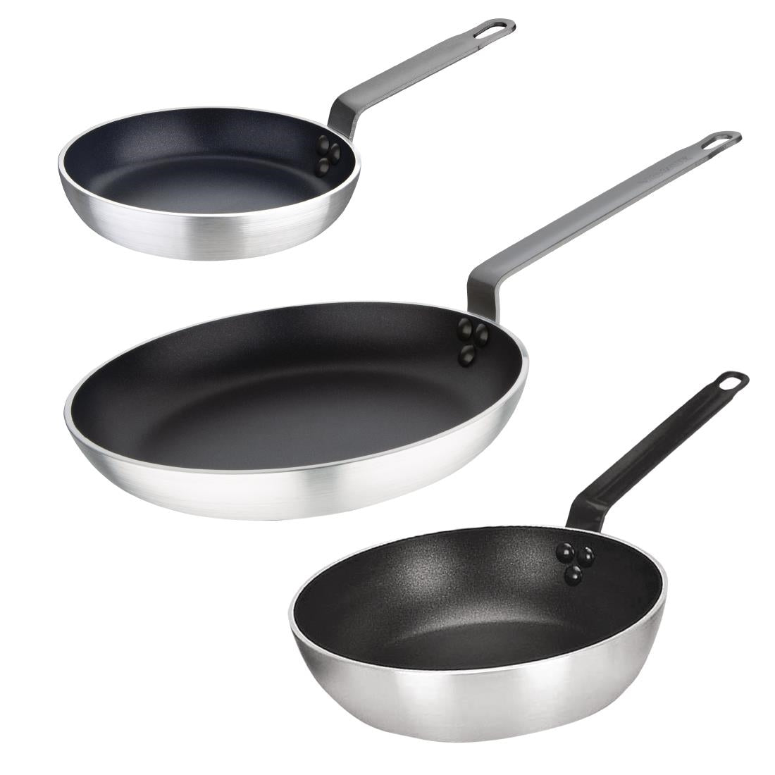 Vogue Cook Like A Pro 3-Piece Aluminium Non-Stick Frying Pan and Sauté Pan Set