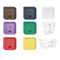 Hygiplas 1.5Ltr & 3.5Ltr Square Storage Bundle with 7 Colour Lids