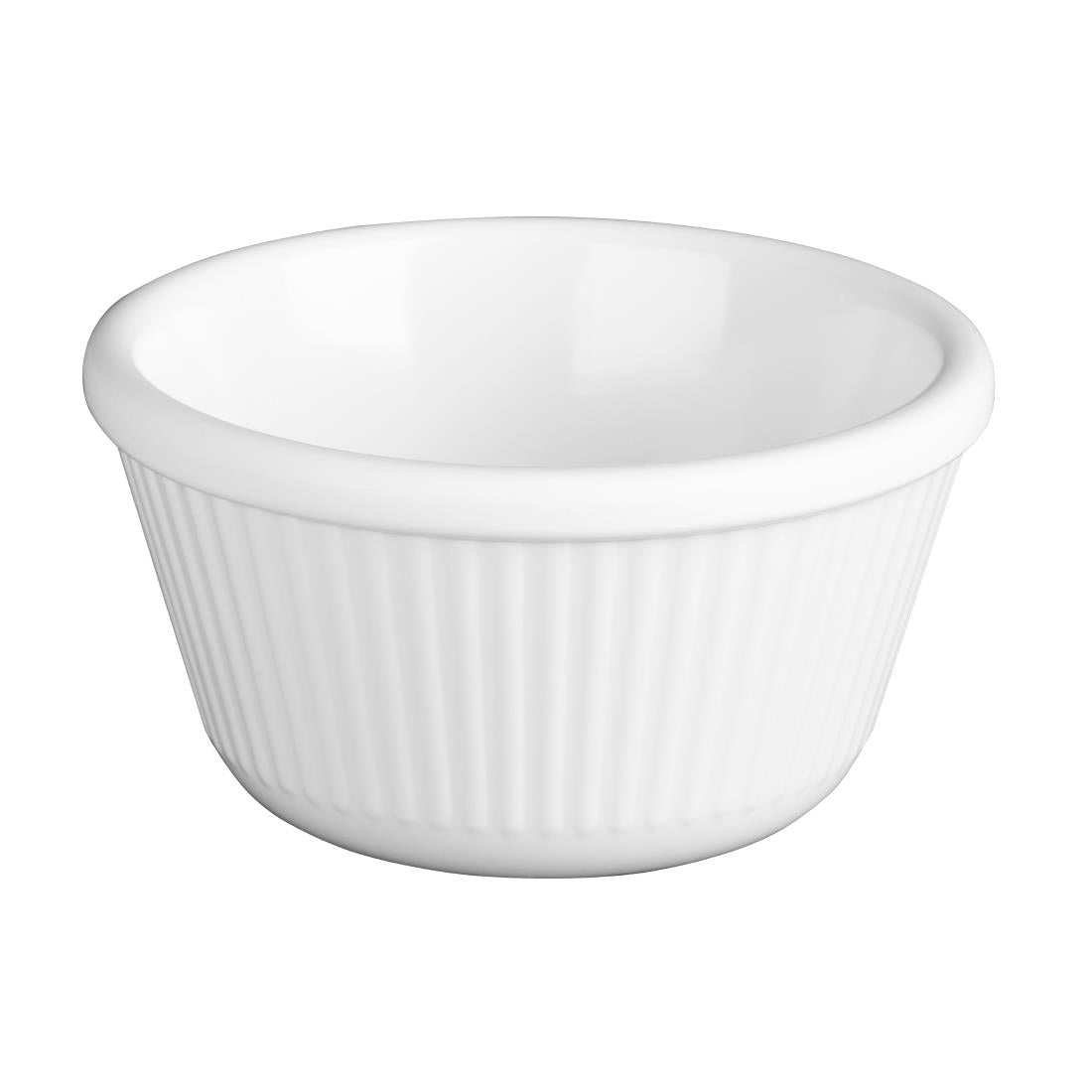 Olympia Kristallon Melamine Fluted Ramekins White 89mm (Pack of 12)