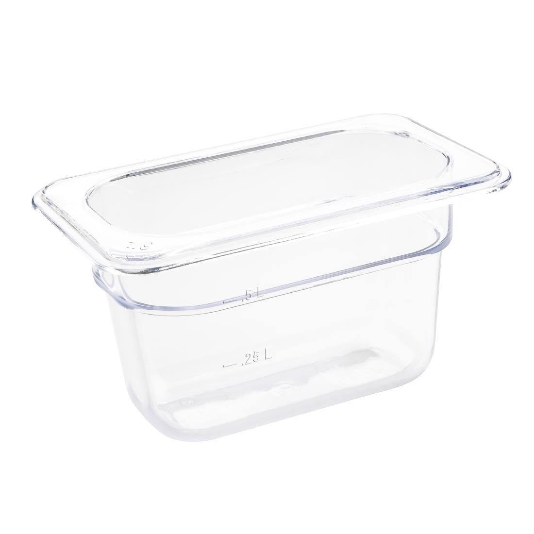 Vogue Polycarbonate 1/9 Gastronorm Container 100mm Clear