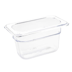 Vogue Polycarbonate 1/9 Gastronorm Container 100mm Clear