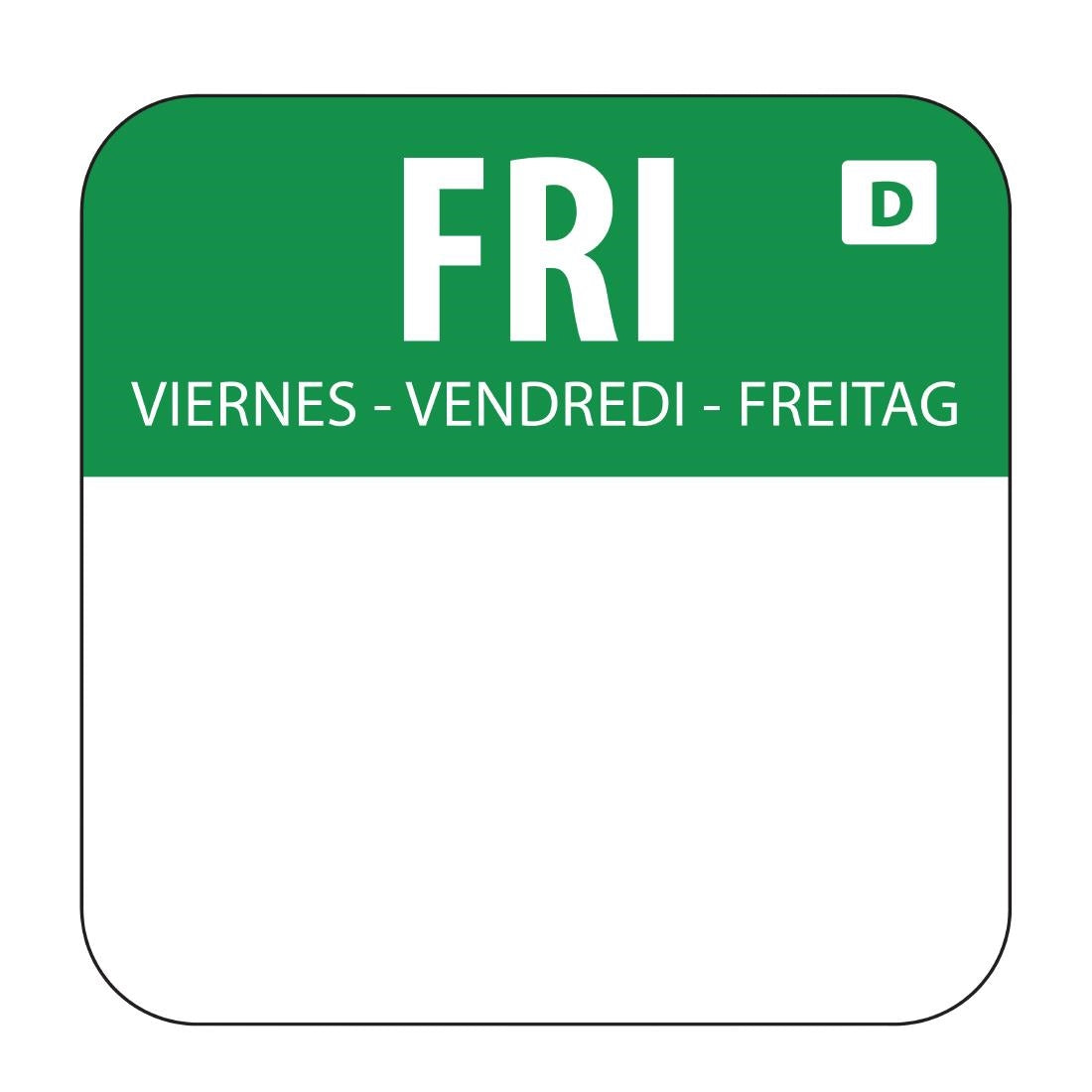 Hygiplas Dissolvable Food Rotation Labels Friday (Pack of 1000)