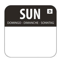 Hygiplas Dissolvable Food Rotation Labels Sunday (Pack of 1000)