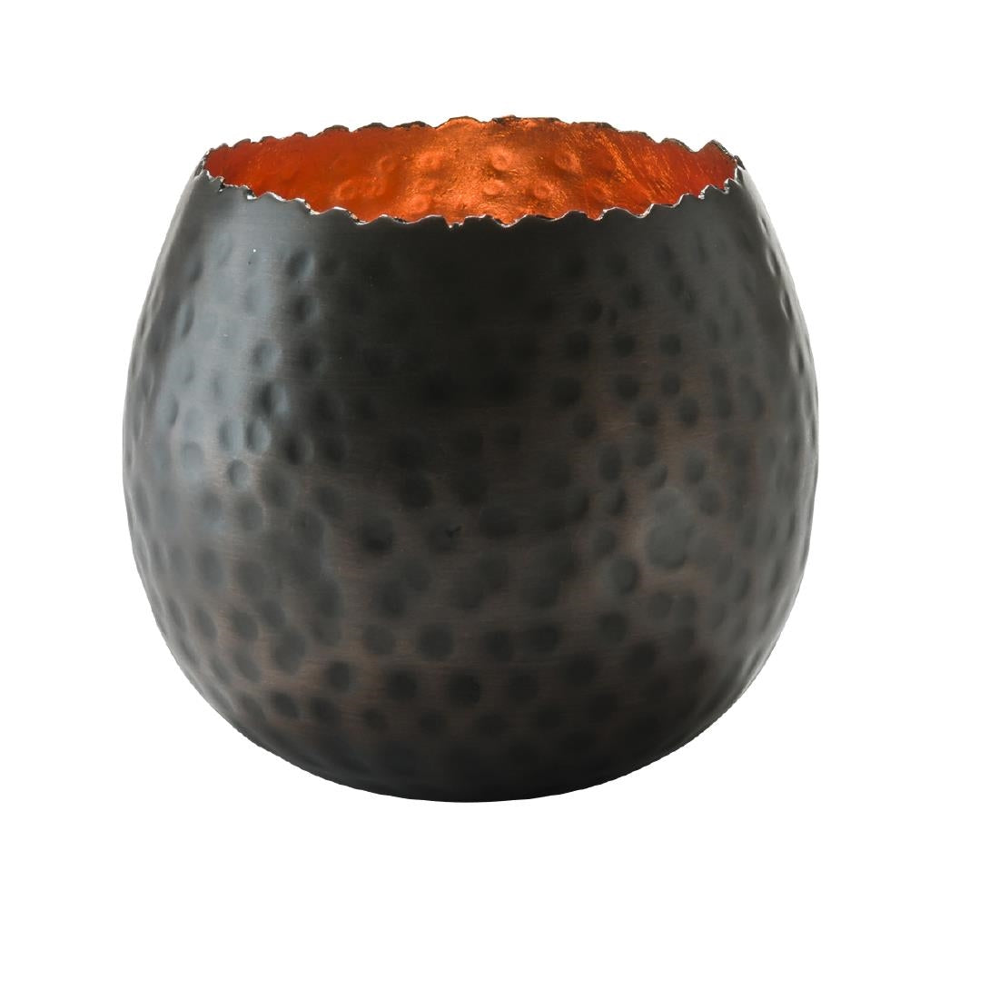 Hollowick Cauldron Hammered Dark Bronze & Copper Leaf Metal Votive (Pack of 6)