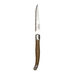 Laguiole Steak Knife Toupe Handle Serrated 1.2mm Blade (Pack of 6)