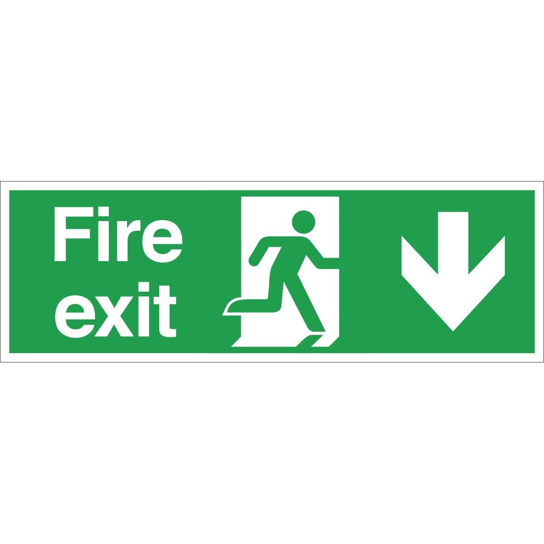 Fire Exit Sign Arrow Down