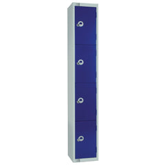 Elite Four Door Electronic Combination Locker with Sloping Top Blue