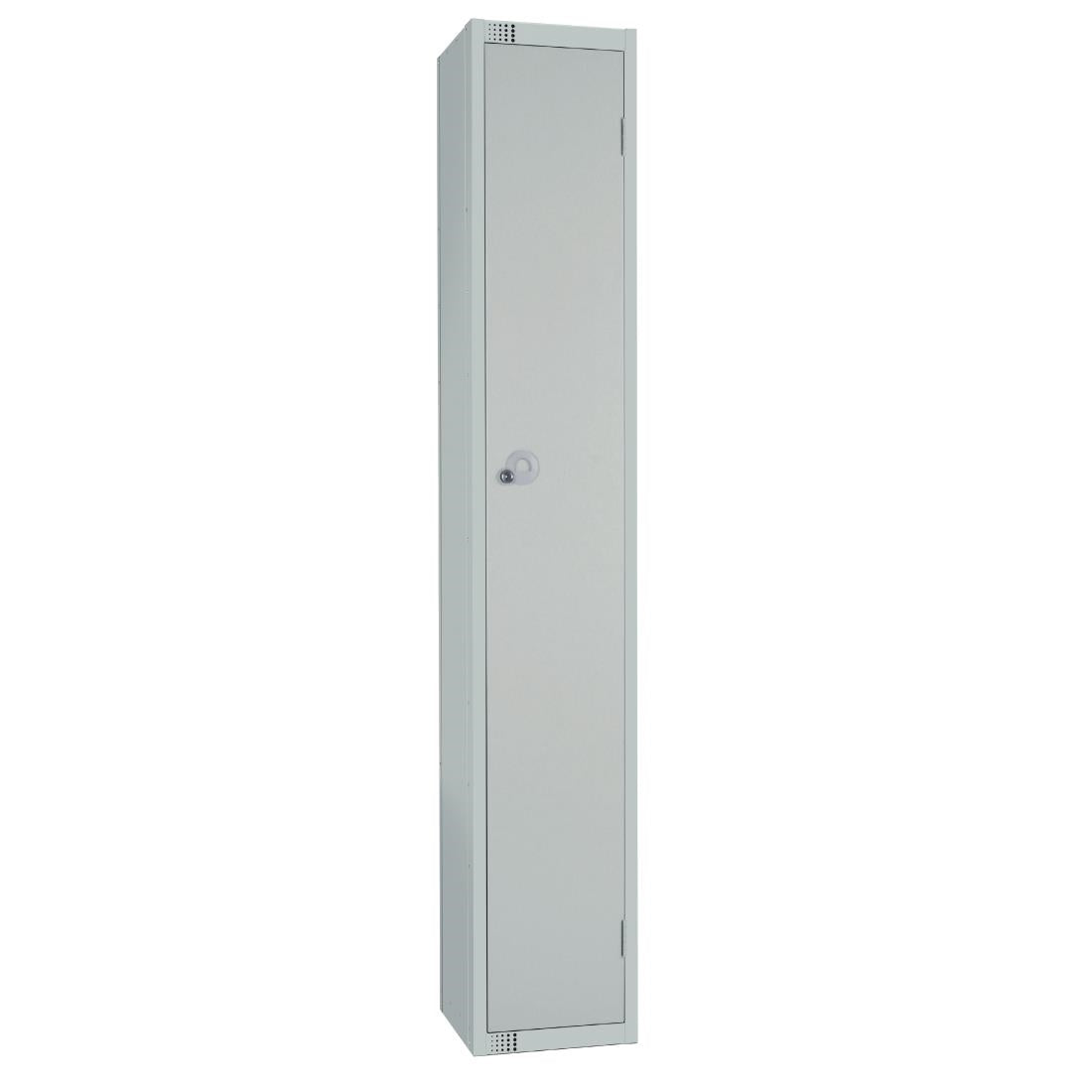 Elite Single Door Camlock Locker with Sloping Top Grey