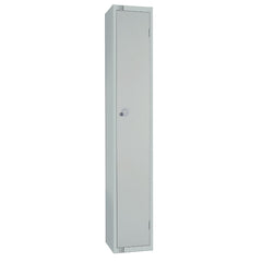 Elite Single Door Camlock Locker with Sloping Top Grey
