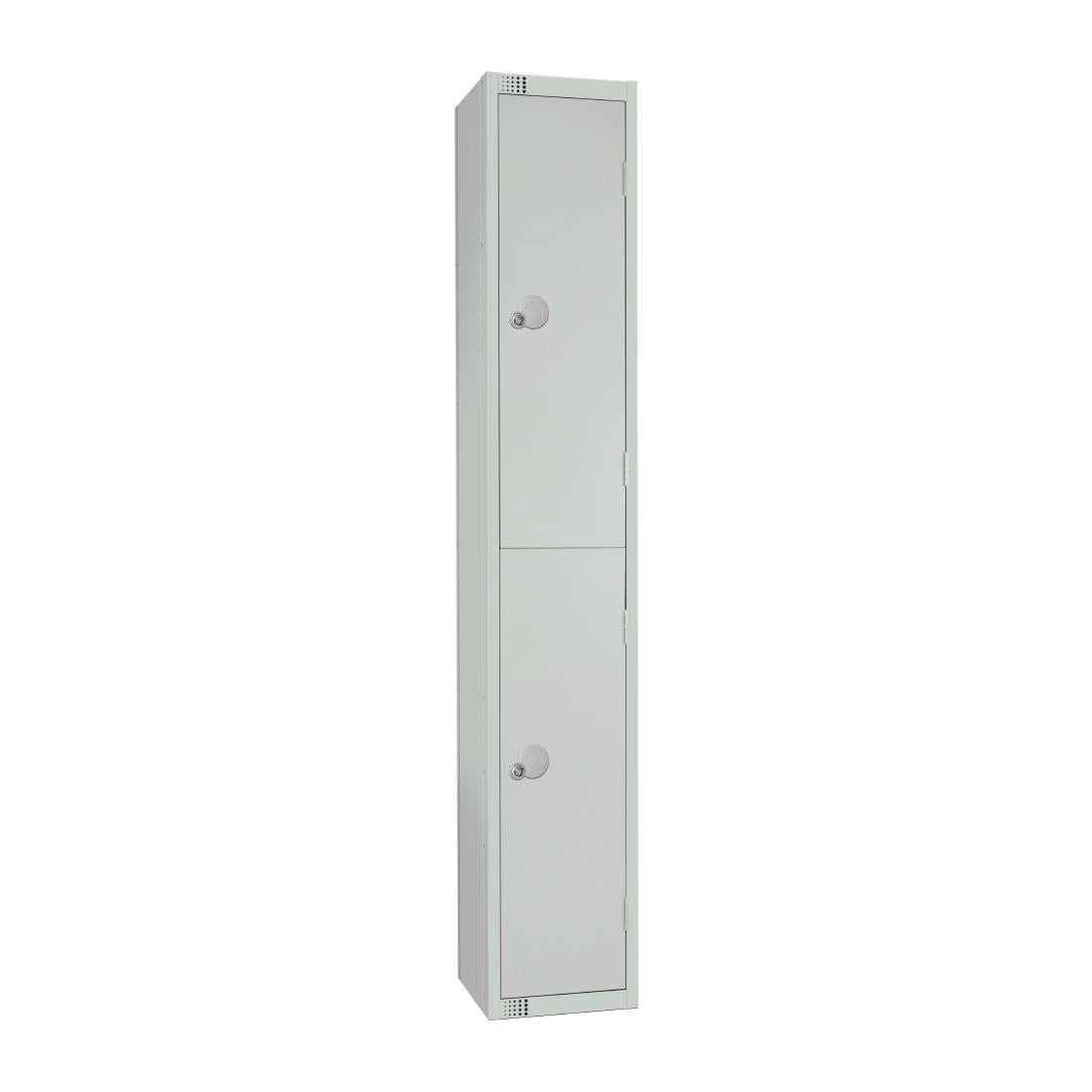 Elite Double Door Coin Return Locker with Sloping Top Grey