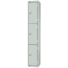 Elite Three Door Electronic Combination Locker with Sloping Top Grey