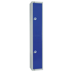 Elite Double Door Electronic Combination Locker with Sloping Top Blue