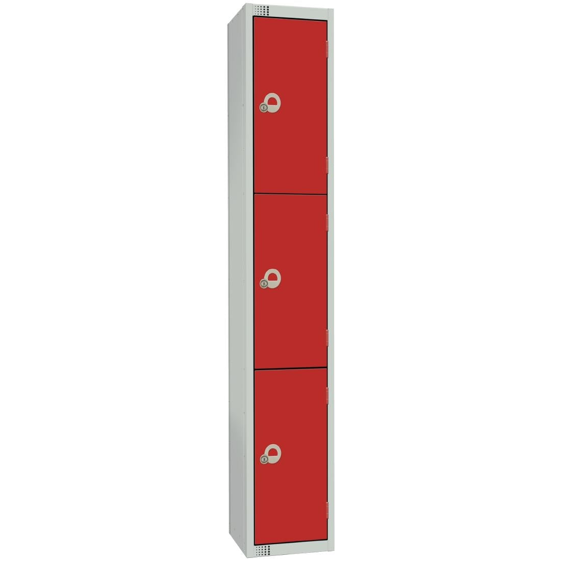 Elite Four Door Manual Combination Locker Locker Red with Sloping Top