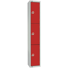 Elite Four Door Electronic Combination Locker with Sloping Top Red