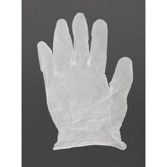 Vogue Powder-Free Vinyl Gloves Clear Large (Pack of